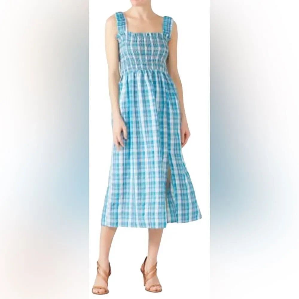 Nicholas Plaid Smocked Apron Dress Size 4